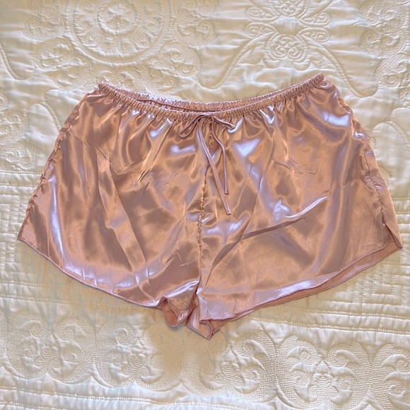 Women’s Satin Mesh Lace Deep V Neck Cami and Shorts, 2 pcs Set, Size L - Picture 5 of 11